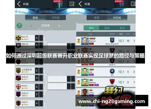 如何通过深圳超级联赛晋升职业联赛实现足球梦的路径与策略 如何通过深圳超级联赛晋升职业联赛实现足球梦的路径与策略